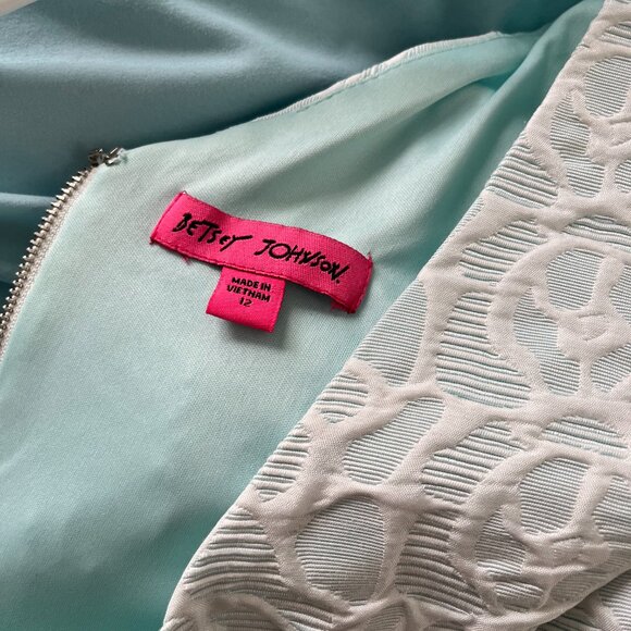 Betsey Johnson- Ice Blue and White Cocktail Dress - Picture 2 of 3